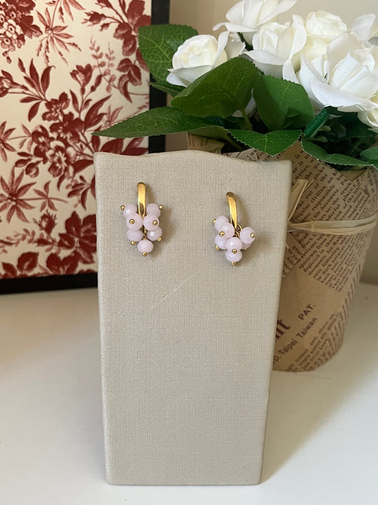 Gold Pink Earrings